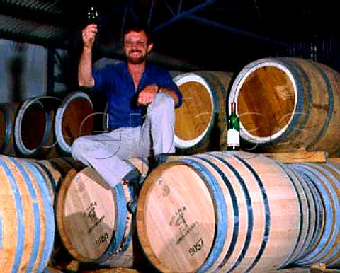 Ian Hollick of Hollick Wines in his barrel room  Coonawarra South Australia
