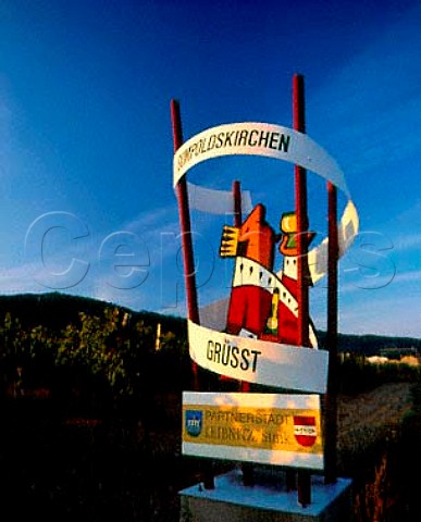 Grusst Sign at Gumpoldskirchen south of Vienna