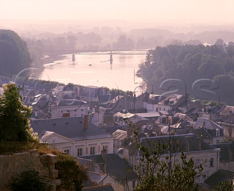 Chinon and the Vienne River in the morning light   IndreetLoire France