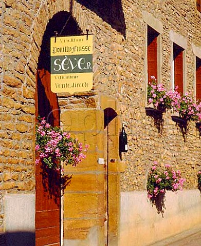 Winery sign in village of Pouilly SaneetLoire   France   PouillyFuiss  Mconnais