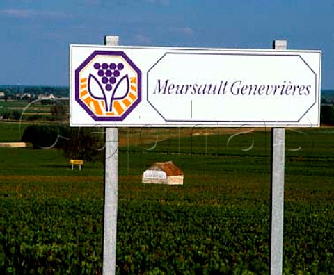 Sign in Les Genevrires vineyard Meursault   Cte dOr France  Cte de Beaune