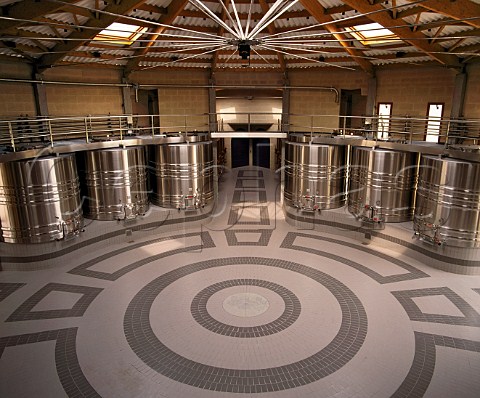 Refrigerated stainless steel tanks in the cuverie of   Domaine de Chevalier Lognan Gironde France    PessacLognan  Bordeaux