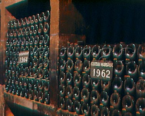 1962 and 1964 wines in the vintage bottle cellar of Chteau Margaux Margaux Gironde France  Mdoc  Bordeaux