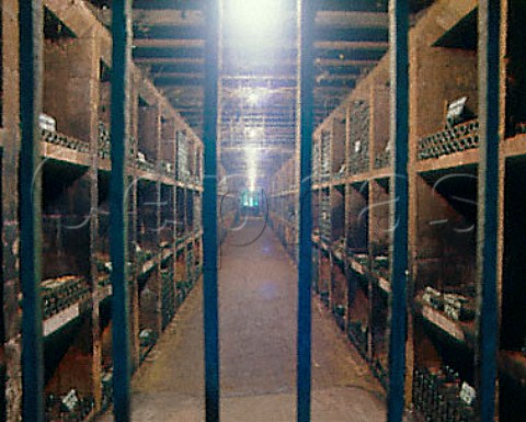 Old bottles dating back to 1848 are stored in the vintage bottle cellar of Chateau Margaux