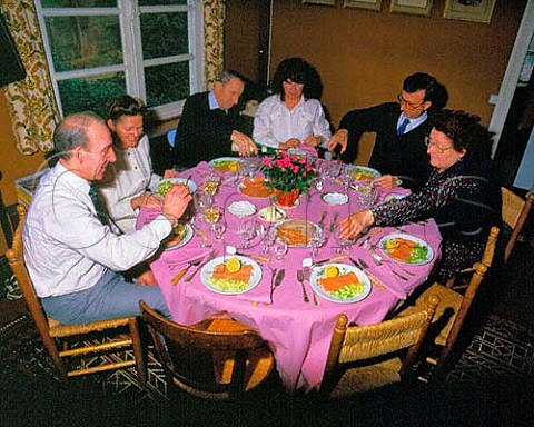 French family at dinner