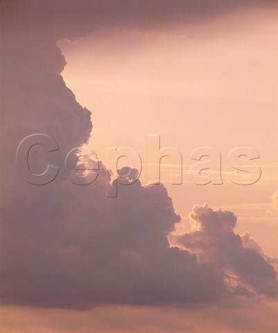 Cumulonimbus clouds in the evening sky