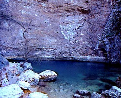 One of the springs which form the source of the   River Sorgue FontainedeVaucluse Vaucluse France