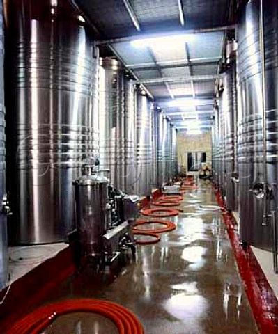 Refrigerated stainless steel tanks at   Domaine de la Baume Servian   near Bziers Hrault France