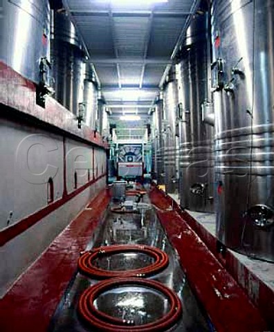 Refrigerated stainless steel tanks at   Domaine de la Baume Servian near  Bziers Hrault France