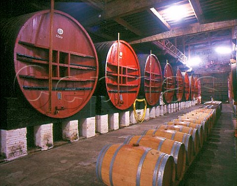 Austrian oak casks over 100years old plus some   new oak barriques in the chais of the same age at   Mas Amiel The wine stays in them for 414 years   Maury PyrnesOrientales France  AC Maury