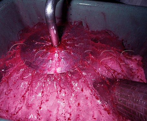 Remontage at Mas De Daumas Gassac Fermenting must is drawn from the bottom of a tank aerated and pumped back over the grapeskin cap to increase colour extraction from the skins  Aniane Hrault France