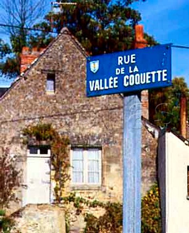 Sign for Rue de la Valle Coquette   Vouvray IndreetLoire France