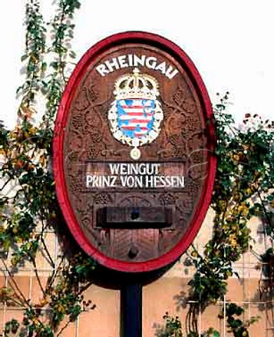Sign at entrance to Weingut Prinz von Hessen   Johannisberg Germany Rheingau