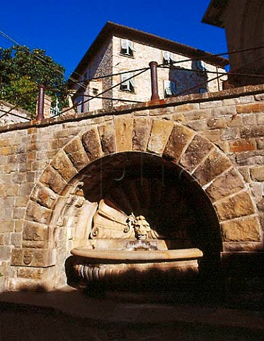 Fountain opposite the Palazzo del Podesta Radda in   Chianti Tuscany Italy   Chianti Classico