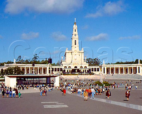 Fatima Portugal  The path along which penitents walk on their knees   to the Chapel of the Apparitions The plaza with   the Basilica at the top can accomodate over   1000000 people