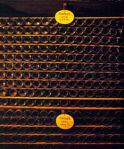 Bottles 1978 and 1980 vintage port in a cellar of   Ferreira  Vila Nova de Gaia Portugal
