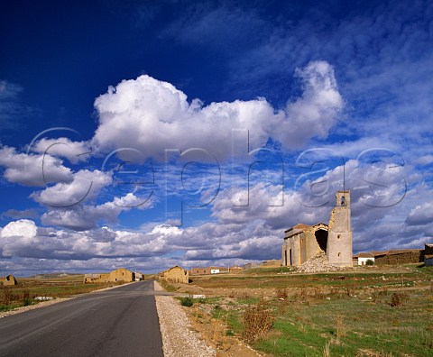 Ruined church and other buildings at Benafarces Valladolid province Castilla y Len Spain