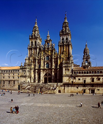 The cathedral of Santiago de Compostela where StJames is said to be buried   Galicia Spain