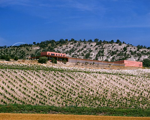 Winery and vineyard of Hacienda Monasterio near Pesquera de Duero Valladolid Province Spain DO Ribera del Duero
