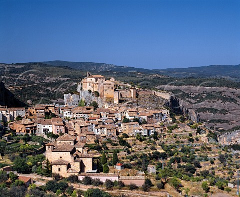 The old village of Alquzar in the foothills of the Pyrenees north of Barbastro Aragon Spain DO Somontano