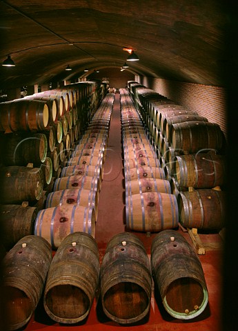 Barrel ageing cellar of Bodegas Vega Sicilia Valbuena de Duero Spain Ribera del Duero