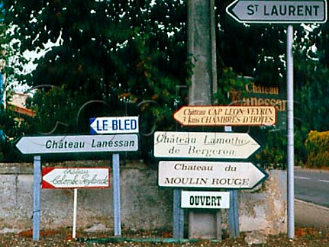 Winery signs at Cussac Gironde France   Mdoc  Bordeaux