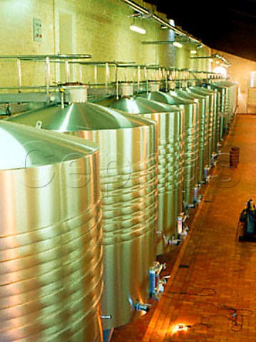 Stainless Steel fermentation tanks at Chateau   Lagrange            StJulien