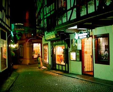 Moselstrasse at night side street in Bernkastel   Germany    Mosel