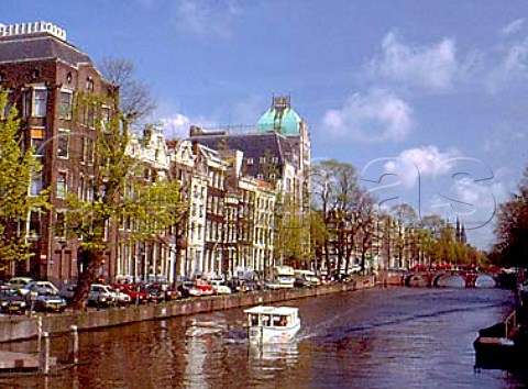 Herengracht canal from Raad Huis Straat in   Amsterdam  Netherlands
