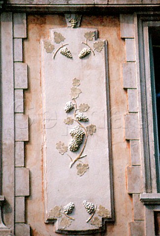 Grape relief on house in town of   FontainedeVaucluse Vaucluse France  Ctes du Ventoux
