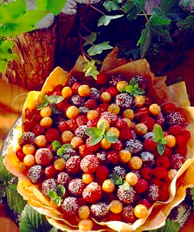 Filo Pastry shell filled with summer fruits