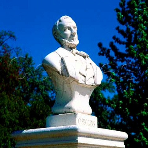 Bust of Bernardo OHiggins at Vina Undurraga Santa   Ana near Santiago Chile