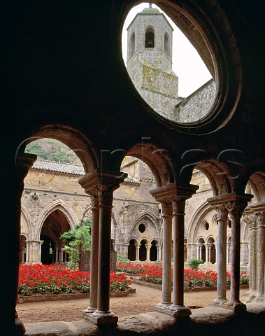 Cloister in Fontfroide Abbey near Narbonne Aude   France