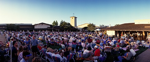 Audience for concert at Robert Mondavi Winery Oakville Napa Valley California