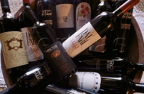 Various Friuli wines Italy