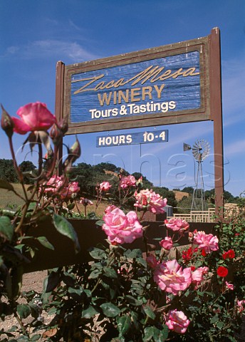 Sign for Zaca Mesa winery  Los Olivos Santa Barbara Co   California Santa Ynez Valley AVA