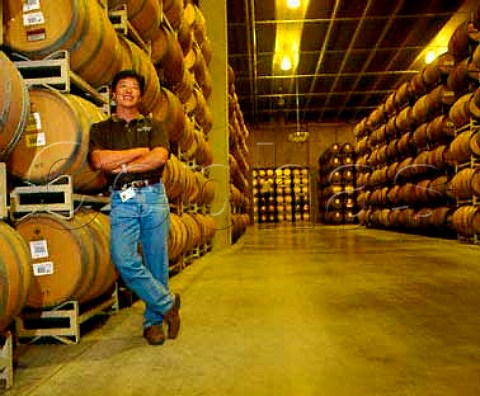 David Akioshi head of winemaking at Mondavis   Woodbridge winery Lodi California  Central Valley