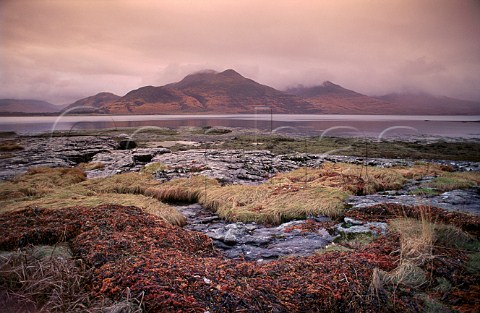 Winter dusk at Loch na Keal Isle of  Mull Argyll and Bute Scotland