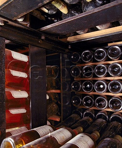 Bottles of 1946 and 1947 in the vintage bottle   cellar of Chteau dYquem Sauternes Gironde   France