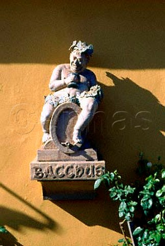Statue of Bacchus on the wall of Heurige   BachHengl Grinzing   Vienna Austria