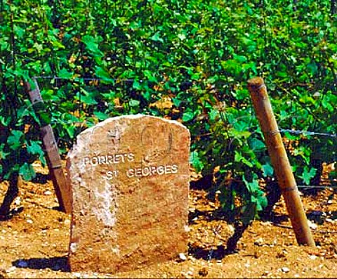 Marker stone for PorretsStGeorges vineyard   NuitsStGeorges Cte dOr France  Cte de Nuits Premier Cru