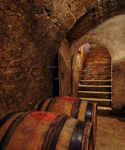 Barrel cellar of Thierry Allemand Cornas Ardche   France   Cornas 