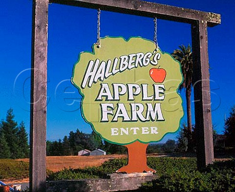 Sign for fruit farm in the Russian River Valley  Sonoma Co California