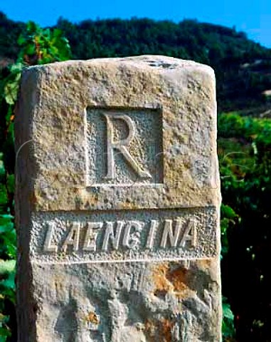 Vineyard marker stone on the Remelluri estate  Labastida Alava Spain  Rioja Alavesa
