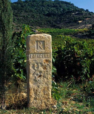 Laengina vineyard markerstone on the Remelluri   estate Labastida Alava Spain    Rioja Alavesa