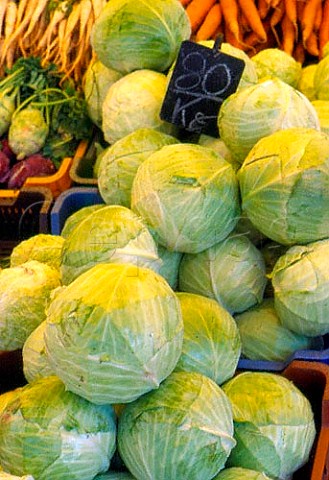 Cabbages for sale at Arpad Strasse   Market Altstadt Sopron Hungary