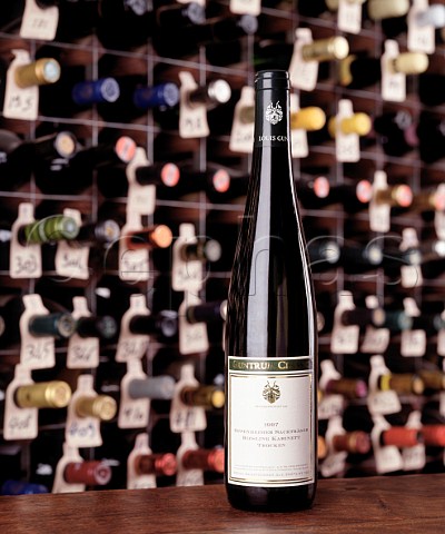 Bottle of Guntrum Oppenheimer Sacktrger Riesling   in the wine cellar of the Hotel du Vin Bristol