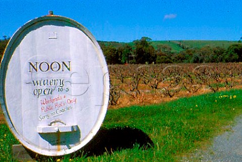 Noon Winery barrel sign McLaren Vale   South Australia