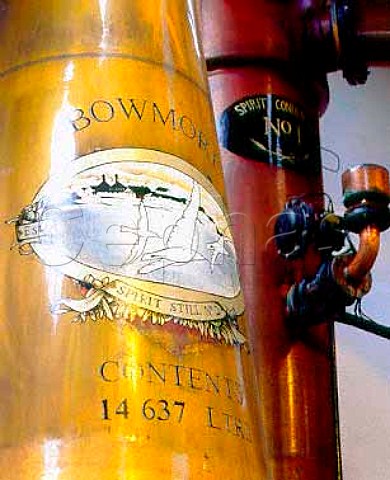 Copper pot still and spirit condenser at Bowmore   whisky distillery  Bowmore Isle of Islay Argyllshire Scotland