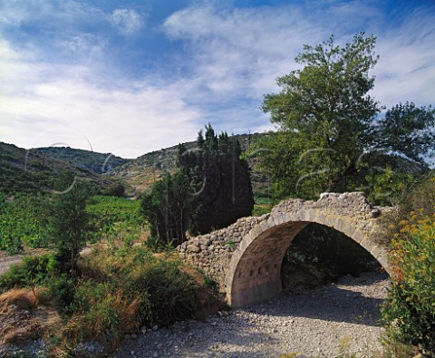 The Roman bridge at Paziols Aude France   Fitou  Corbires